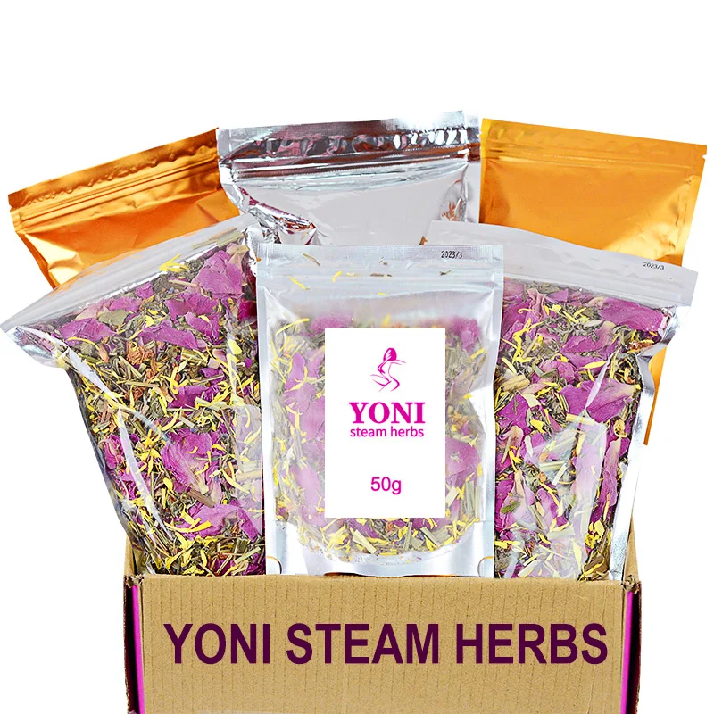 

Hot sell bulk feminine vaginal steam herbs for yeast infections women detox cleanse wholesale 50g portable yoni steaming tea