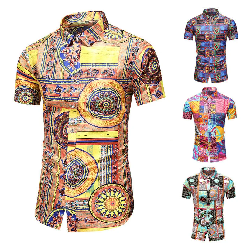 

7XL Plus Size Hawaiian Men's Shirt 2022 fashion New flower printing short sleeve shirt beach hip Hop tops Summer vintage luxury