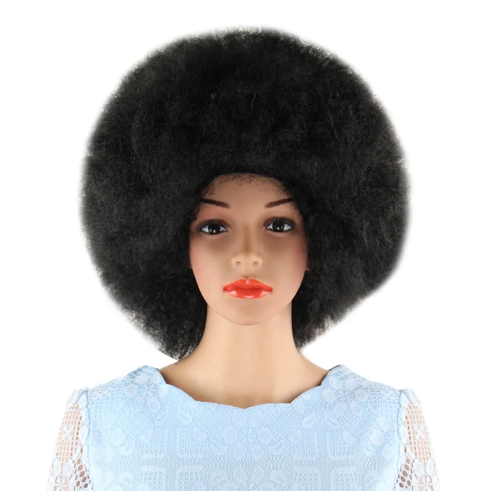 

Colorful Explosive Head Wigs Afro Kinky Curly Clown Wig Caps Resistant Synthetic Hair Mapof Beauty Multicolor Short Curly Wig, Black