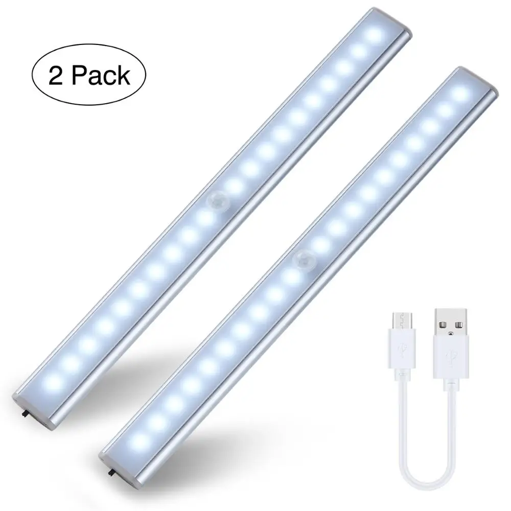 20 LEDs Wireless Closet Lighting Rechargeable TableCabinet Bookcase  Lamp Night  Motion Sensor Light