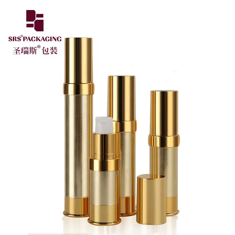 

RTS Luxury Gold Silver AS Cosmetic Refillable Airless Pump Bottle 10ml 15ml 20ml 30ml