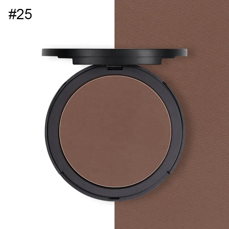 

W18 High quality velvet oem vegan pressed face powder dark brown pressed powder