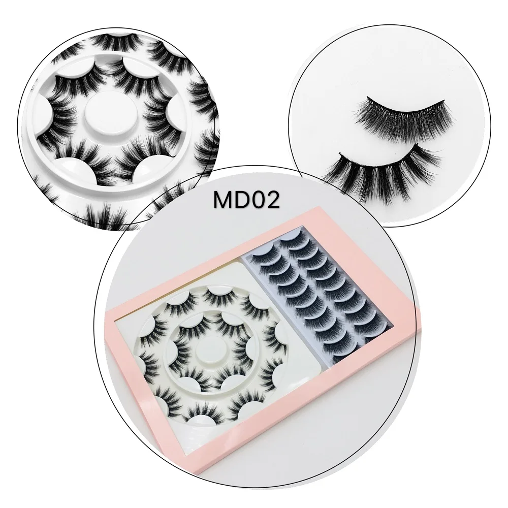 

NEW 18 pair Faux Natual 3D Mink Eyelashes Thick Crisscross Lashes Eyelash Extension pink kit c