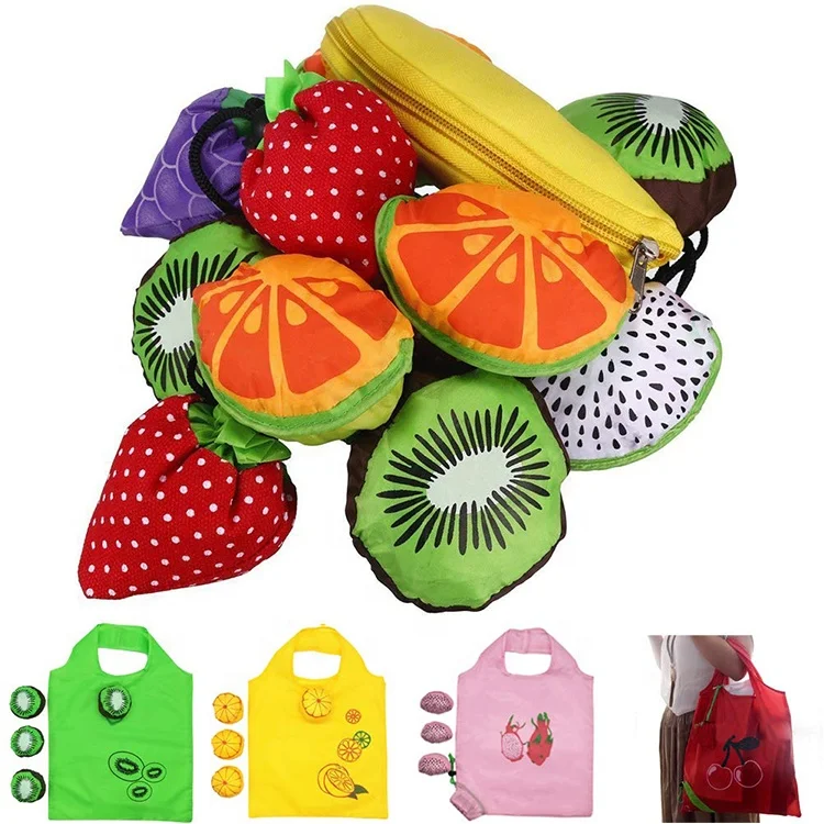 

Fruit Shape Reusable Folding Polyester Nylon Storage Grocery Tote Shopping Bag, Customized color