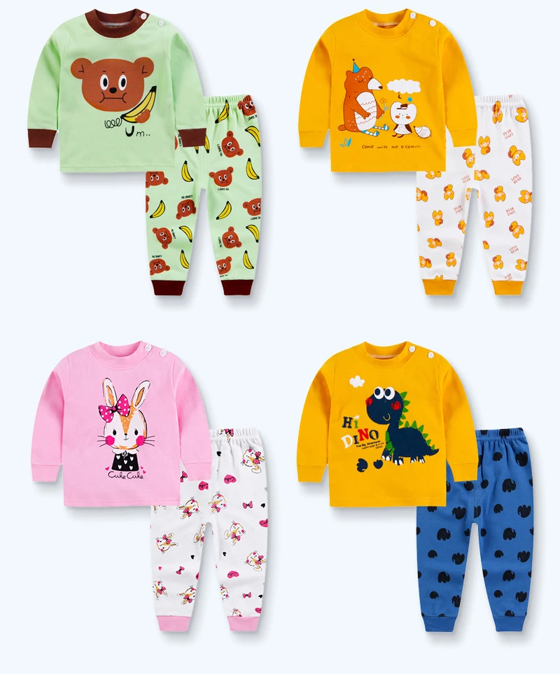 

0-8 years old children's clothes autumn new bag card pajamas suit, Picture shows