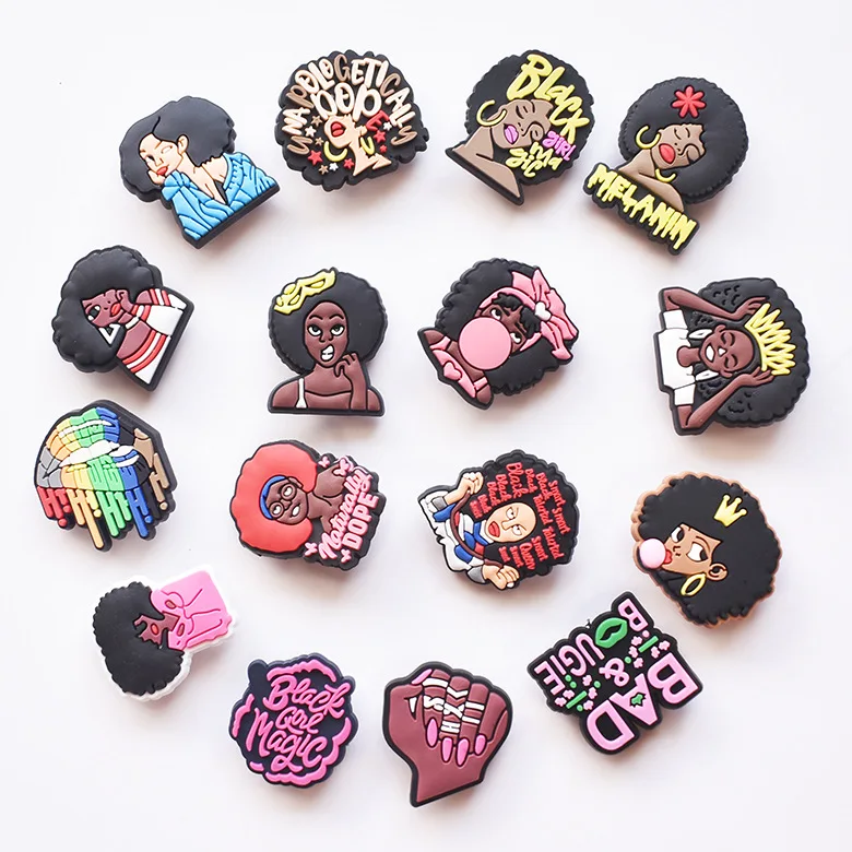 

new designer BLM black lives matter shoe croc charms for croc decorations, Picture