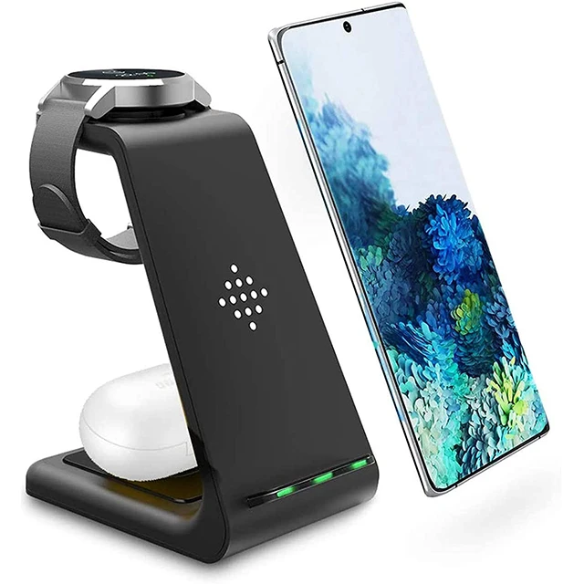 

18W Fast Charge QI charger wireless 3 in 1 For Samsung Desktop All in one Charging Stand