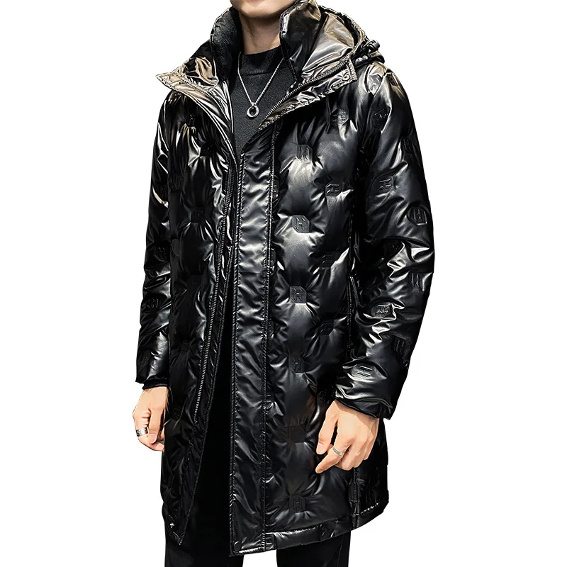 

2022 new winter mid-length thickened hooded fashion men's down jacket