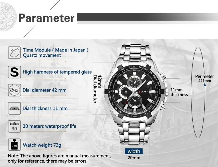 curren men watch dress japanese movement quartz watch 8023 stainless steel band curren brand luxury men quartz wrist watch