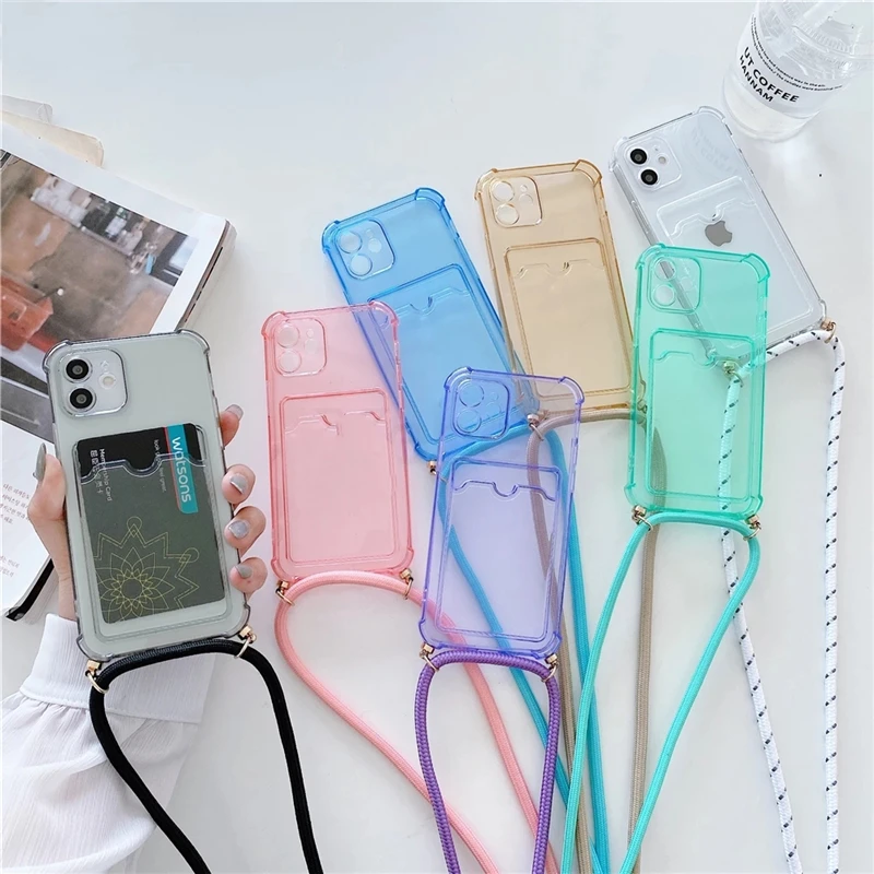 

for iphone 12 13 pro max phone chain cross body pocket case cards