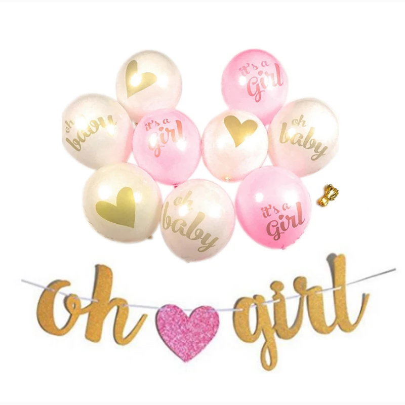 baby shower decorations gold banner neutral decor party supplies