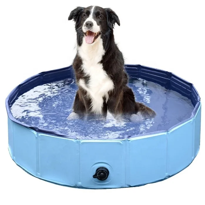 

2022 Summer Foldable Dog Pet Bath PVC Collapsable Dog Pools Folding Pet Pool Bathing Tub Paddling Swimming Pool for Dogs Cats, Blue/red