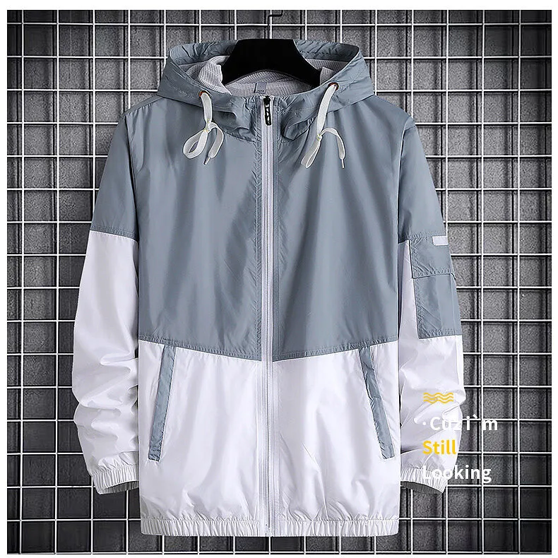 

OEM Custom Logo Wind breaker Jackets Men Outdoor Sports Jackets Plus Size Windbreaker Jacket For Men