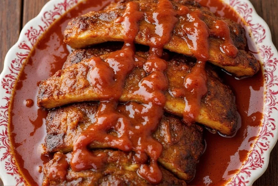 Using a barbecue brush to apply mop sauce