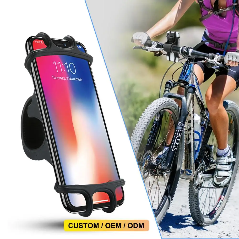 

Free Shipping 1 Sample OK Handlebar Mount Silicone Bicycle Smart Phones Stand Holder / Bike Mobile Phone Support For Sale