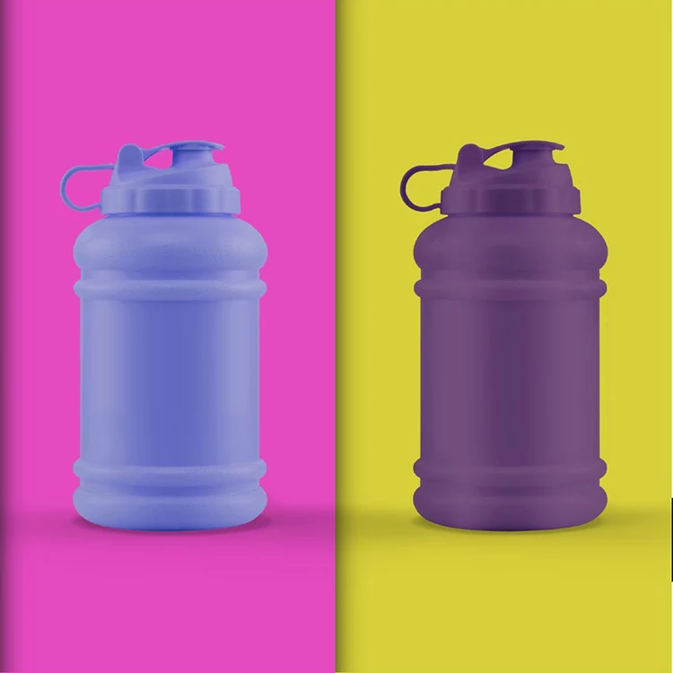 

Custom Logo Half Gallon 2.2L Motivational Sports Bottle Drinking Water Jug Bottle with Time Marker and Sleeves, Customized color