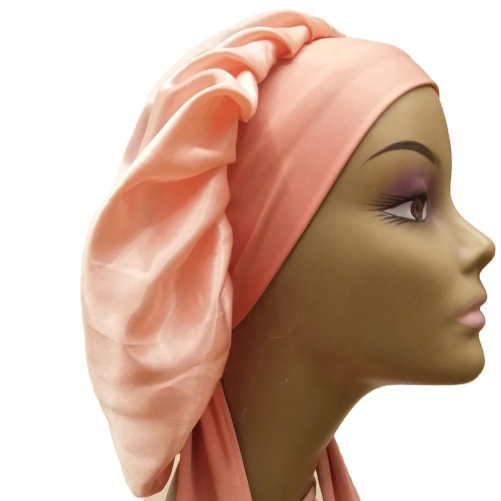 

Luxury Stretchy Band Satin Bonnet for Women Adjustable Silk HeadWrap Sleeping Night Braid Bonnets, Customized