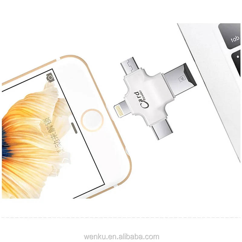 4 in 1 mini Pendrive Card Reader OTG Factory Price Type-C Usb for phone Android magnetic Smart Card Reader With TF/SD - ANKUX.COM