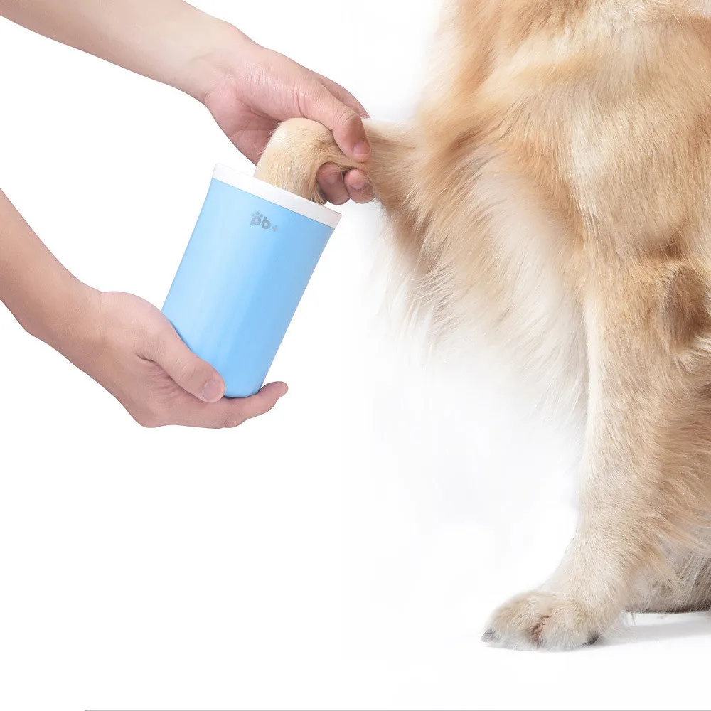 

2021 Factory Price Wholesale Silicone Portable Pet Dog Feet Cleaning Paw Cleaner Toothbrush Cup, Blue, pink, white
