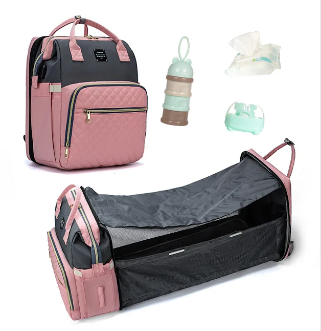 

Multifunction Diaper Bags Portable Folding Crib Mom Backpack Mother and Baby Diaper Bag