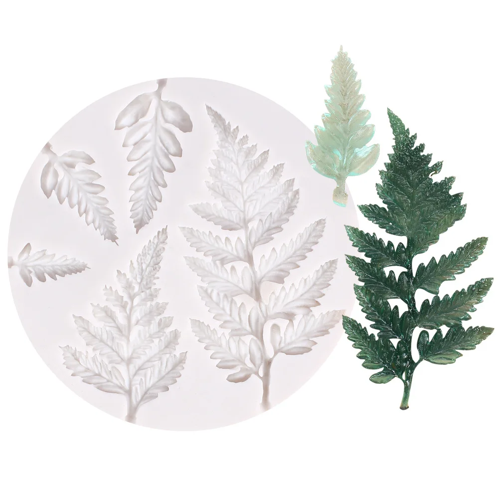

Best selling kitchenware set silicone baking tools non-stick leaf shape biscuit cake chocolate mold, White