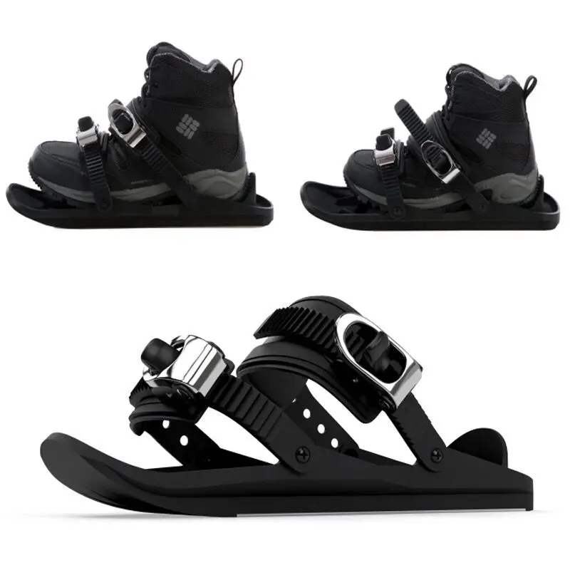 

Adjustable Ski Skates Snowshoes Winter Outdoor Durable Snowboard Sleigh Sled Snow Ski Shoes for Men Women, Black
