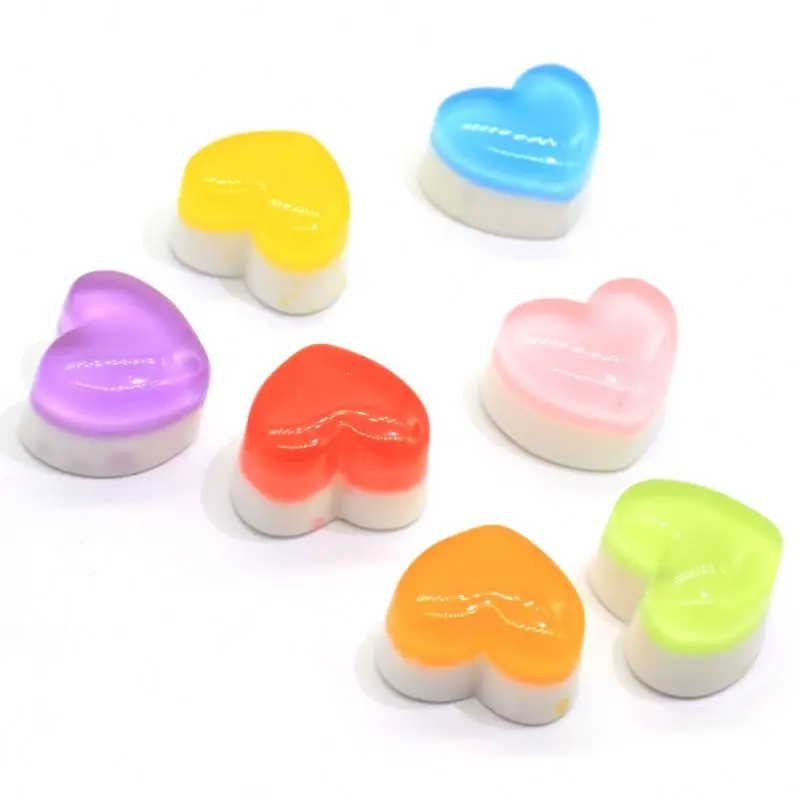 100Pc Simulation Heart Candy Flatback Resin Cabochon Artificial Food Resin Cabochon Scrapbook Cake Decorative Parts