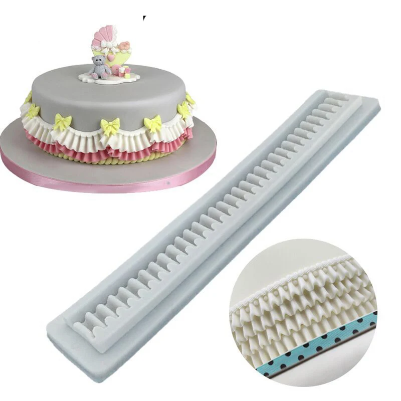 

Lace Shape Cake Mat Border Decoration Lace Mold Silicone Sugar Lace Pad Fondant Cake Decorating Tools Baking Tools, As picture