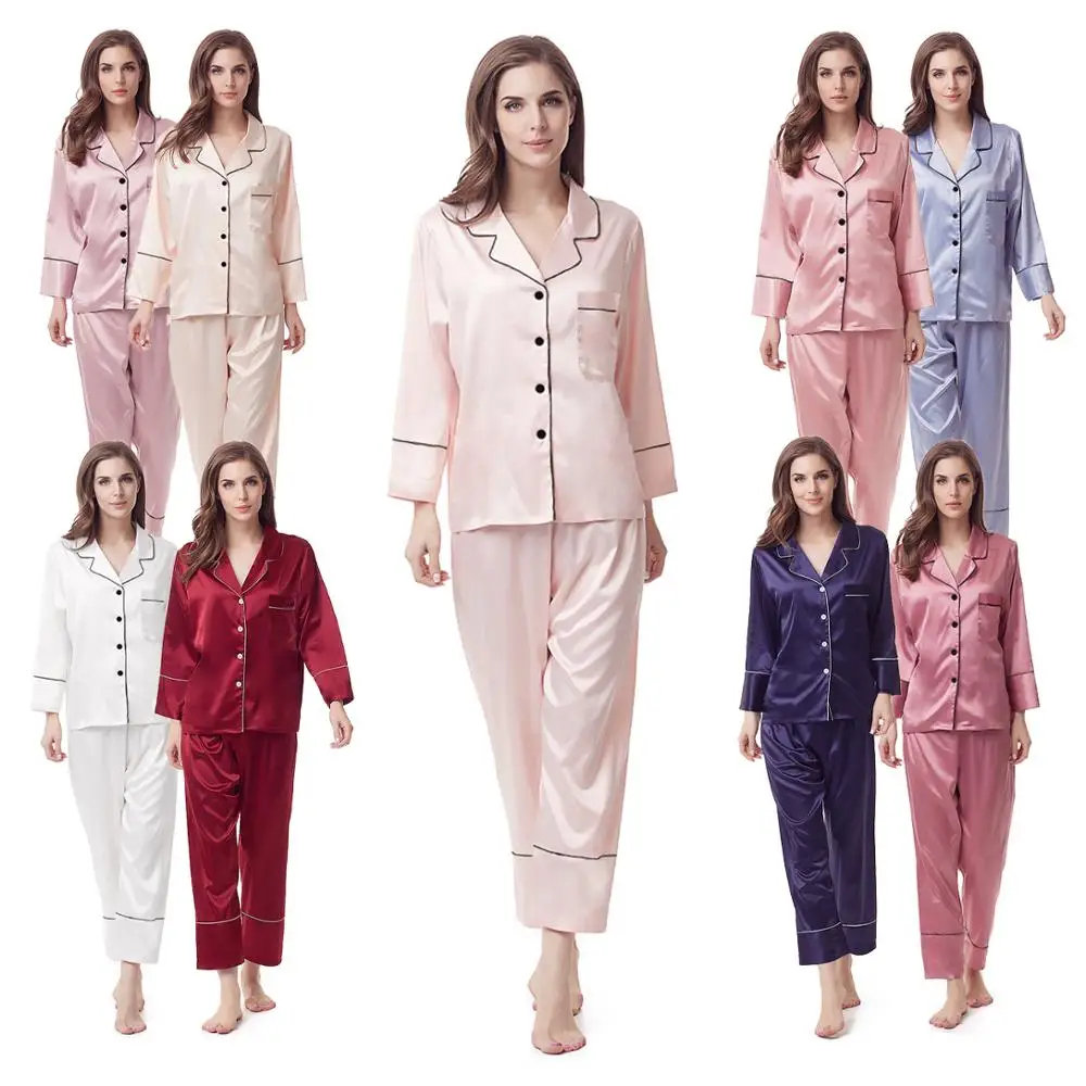 
Silk floral satin women pajama set 