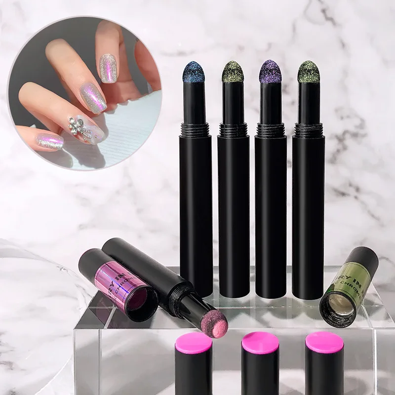 

New products set air cushion chrome nail art magic mirror nail powder pen