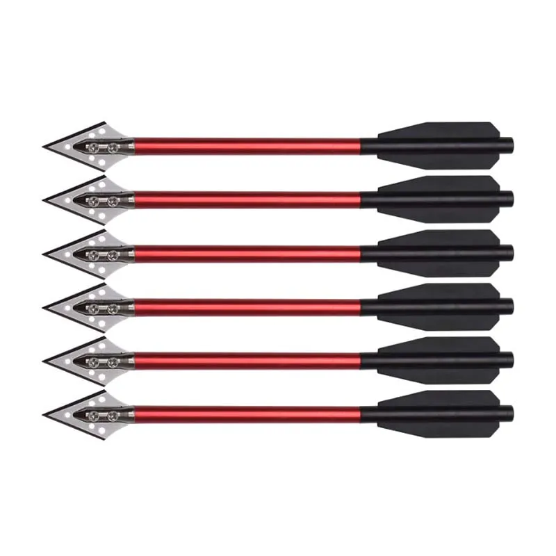 

Aluminum Crossbow Arrow 17cm Bolt 6.69inch High Impact Arrows with Broadhead Hunting Crossbow 6pack, Red/black