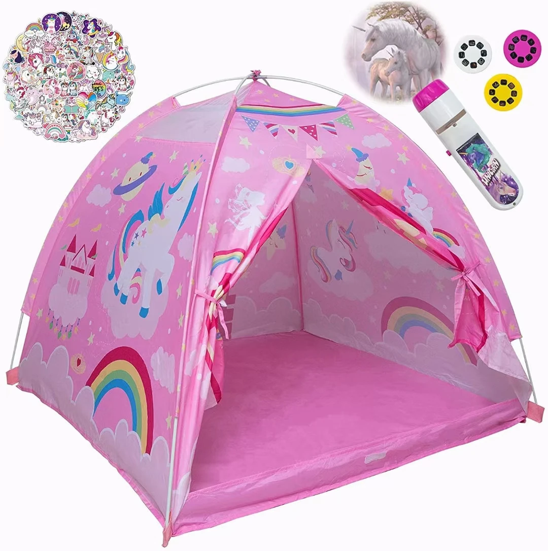 

Wholesale waterproof Portable Camping Tent Children Kids Play Canvas Bell Outdoor 3D Hiking Tent, Pink, dark blue, grey