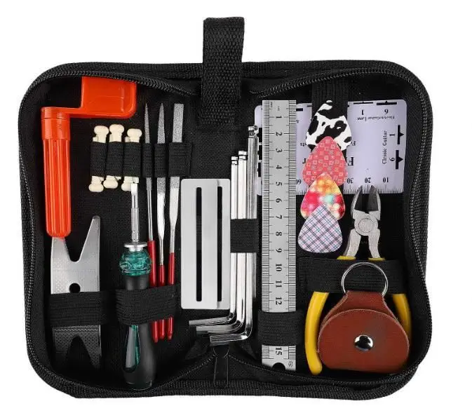 

DRuy with Bonus Cleaning Cloth Convenient Case 25 Pcs Complete Guitar Repairing Tool Kit