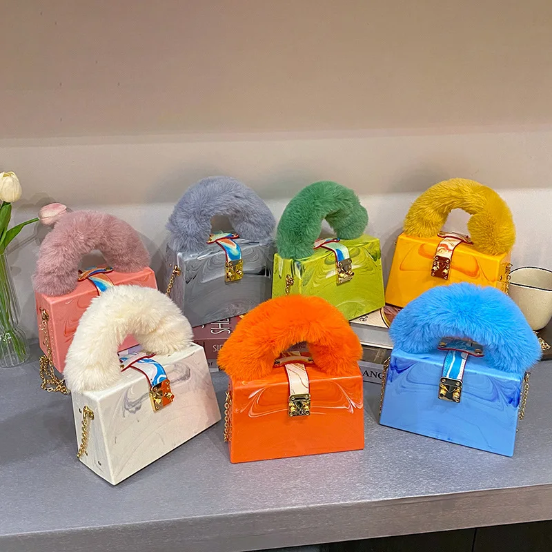 

2022 Best Design fur handbags luxury bags purses and handbags luxury women, 7 colors available