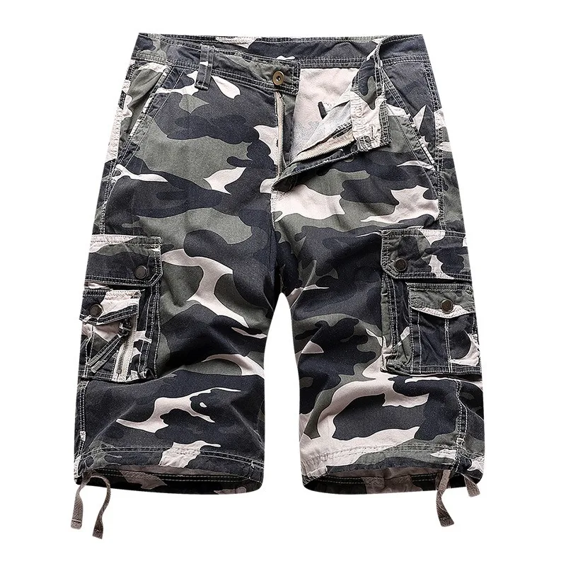 

2024 High Quality Mens Casual Knee Length Cotton Washed camouflage Summer Cargo Shorts Men Cotton Workout Bermuda short pants