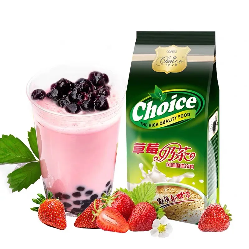 

Pure Organic Strawberry Fruit Taiwan Bubble Milk Tea Powder for Shop