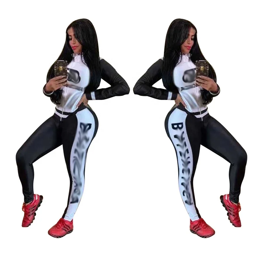 

2021 New Arrivals Designer Clothes Famous Brands Balencla Women Zipper Tops And Pants Set