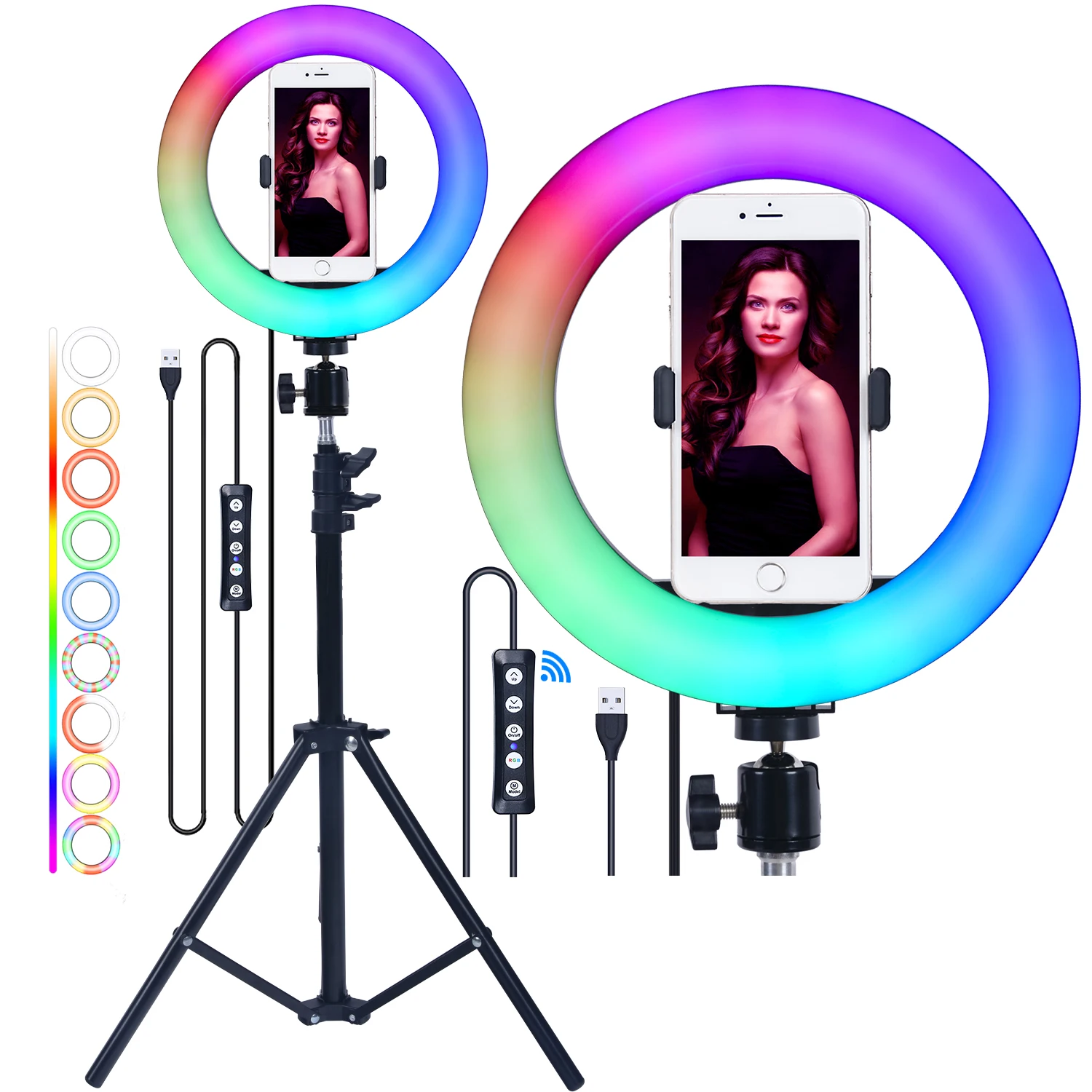 

FOSOTO FT-20RGB 20cm 8 inch USB RGB photographic ring fill light for camera selfie led camera light