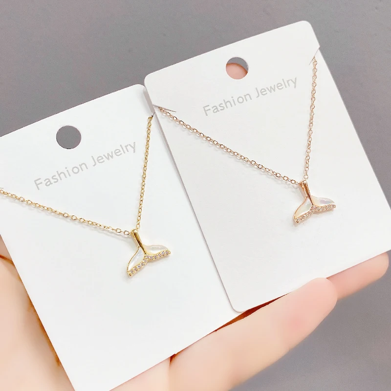 

XL61719 Fashion dainty gold plated women jewelry whale tail pendant necklace