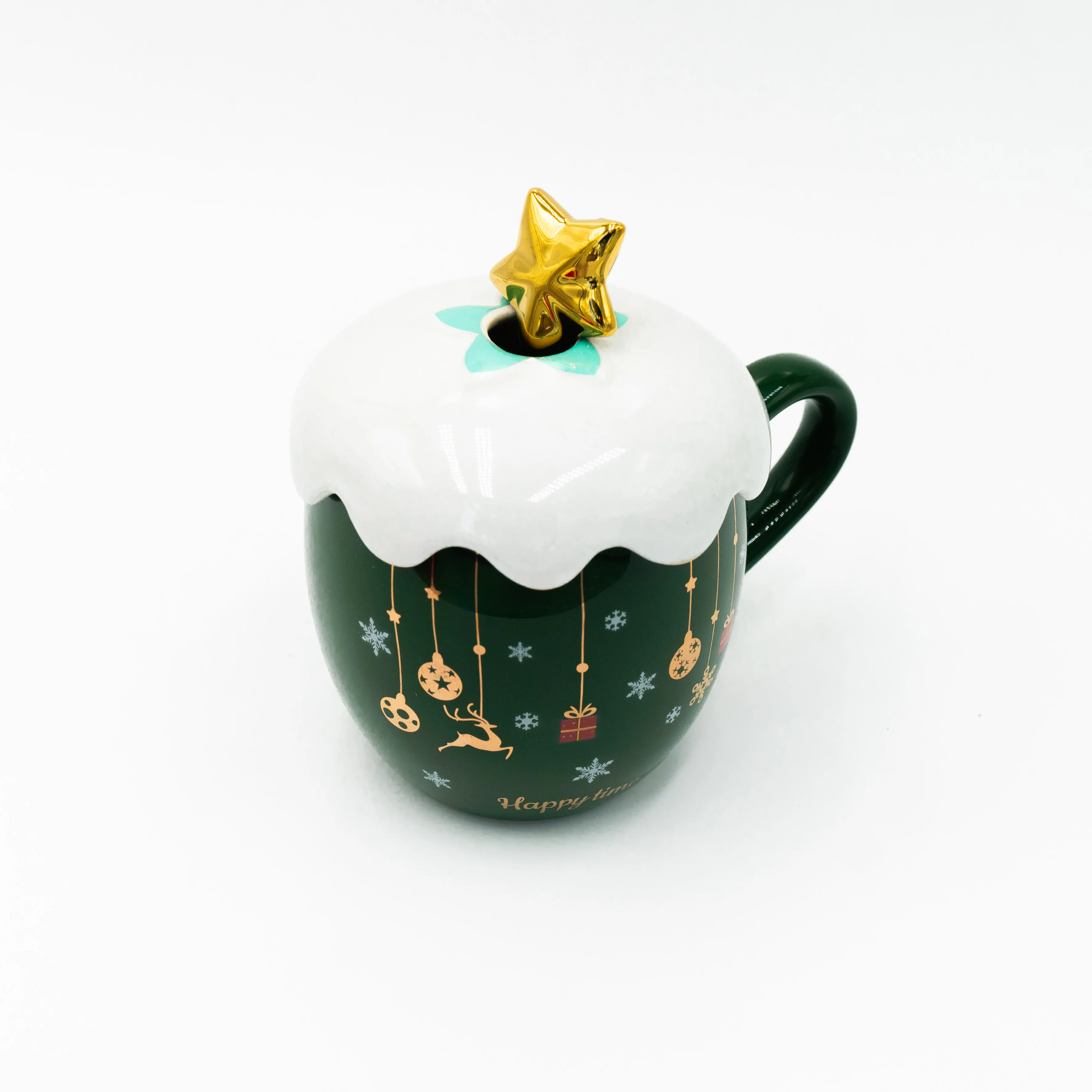 

HOT SELLERS Cartoon creative Christmas ceramic cups gift breakfast cup lovely hand gift mug with lid spoon, Customized color