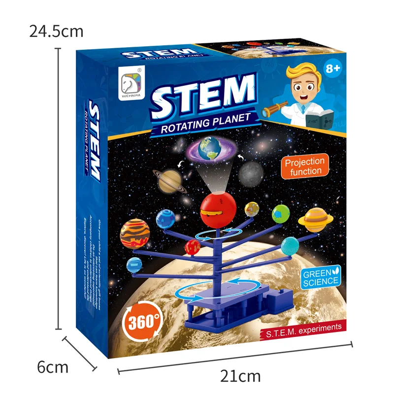 Kids 360 Solar System Rotating Planets Projections Galaxy Astronomy Science Exploration Planetarium Set for School Kids DIY Teaching Aid