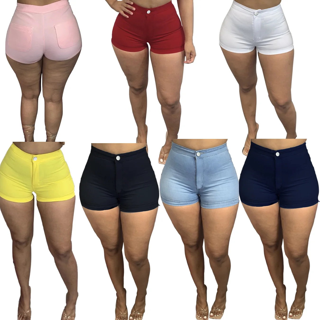 

Fashion Wholesale Sexy Shorts Stretchy Slim Candy Shorts Pants For Women