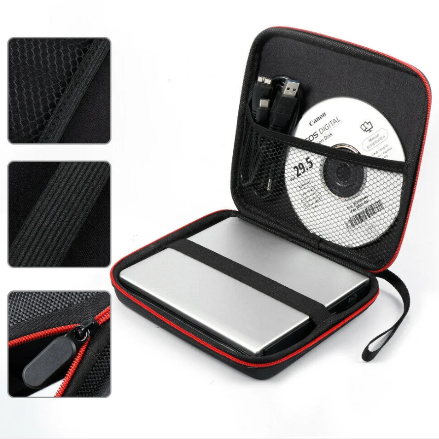 
Ultra-Slim Black Optical Drive / Portable External DVD CD USB Travel Hard EVA Carrying Case Bag 