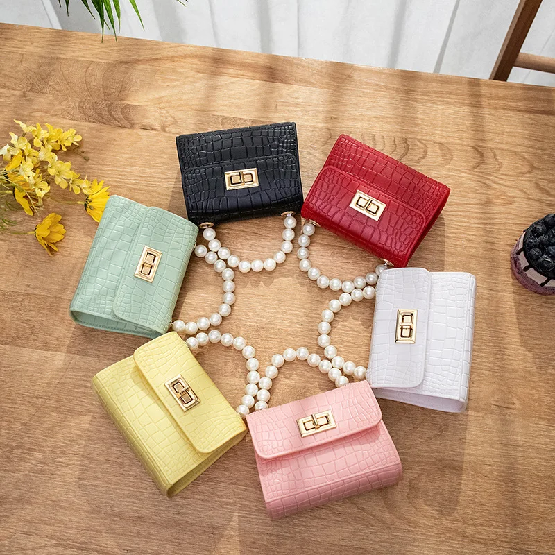 

Fashion pearl handle cute handbags for ladies cheap flap bags hand bag pu leather women mini purse wholesale, As picture