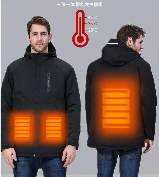 

Customized USB charging outdoor heating charge men smart waterproof warm couple jacket ski clothing tide, Black/grey/royal/coffee/pink/red/khaki