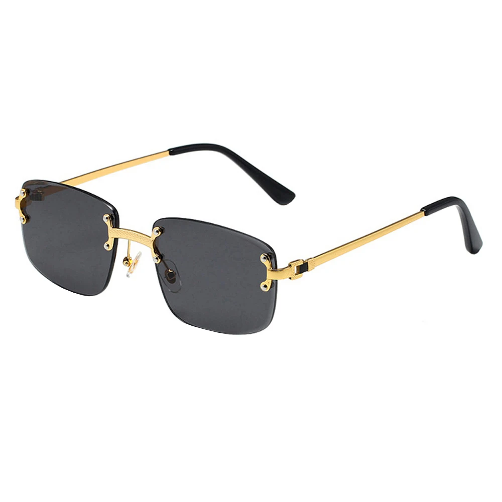 

Sun glasses rimless designer promotion Popular square nen Fashion Metal women Sunglasses