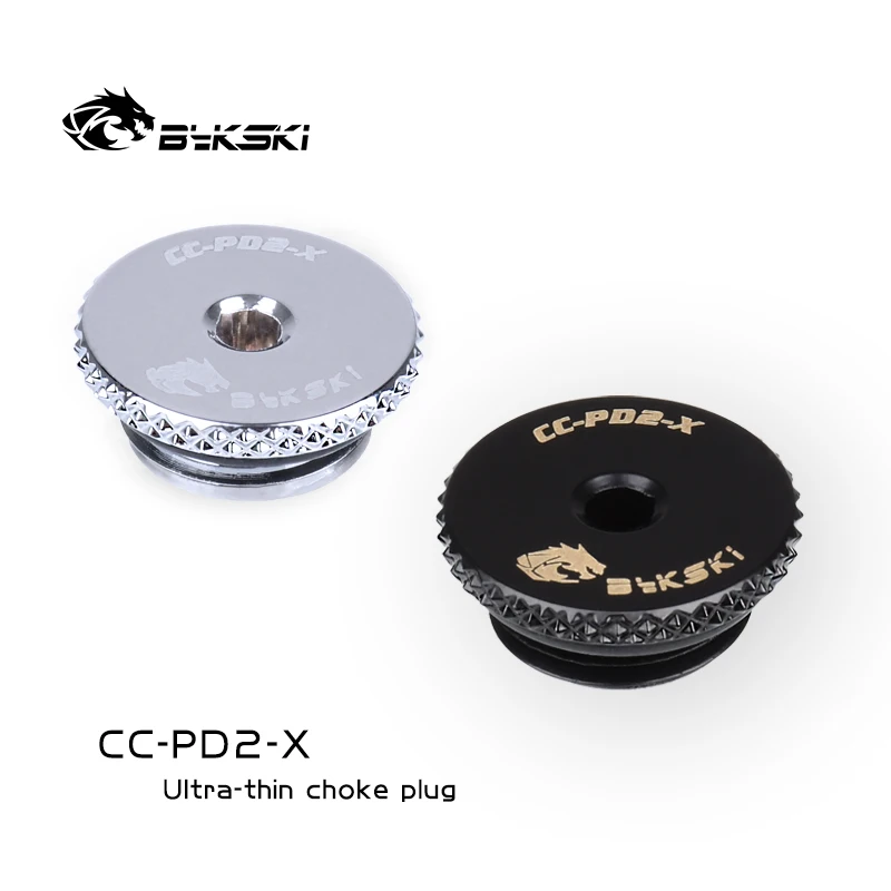 

Bykski Ultra-Thin Water Stop Plug Fitting, Hand-tighten G1/4'' Hexagon Series End Cap, 2 Colors, CC-PD2-X, Silver,black