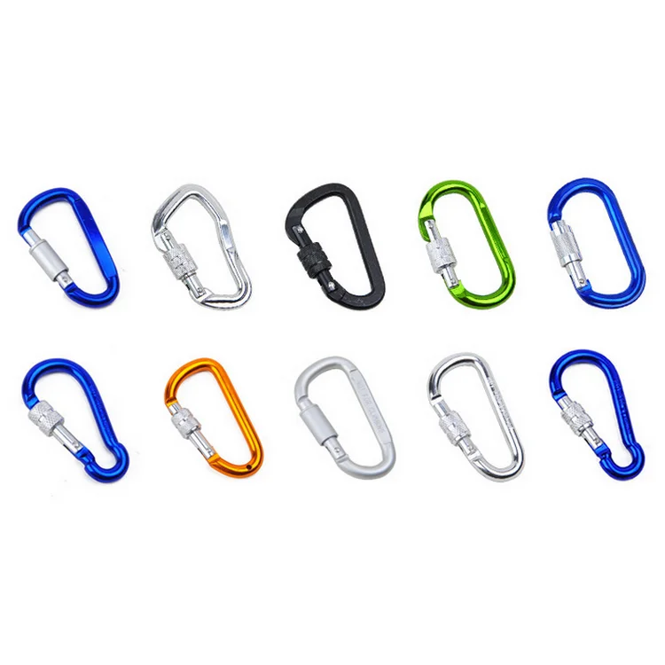 
Customl swivel hook 8 mm 8 cm locking aluminum carabiner with lock screw 