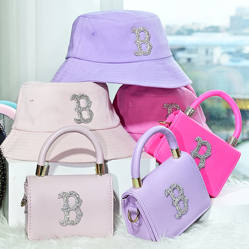 

2021 New arrivals PU leather chain handbags bucket hat and purse set designer handbags famous brands women hand bags, Customizable