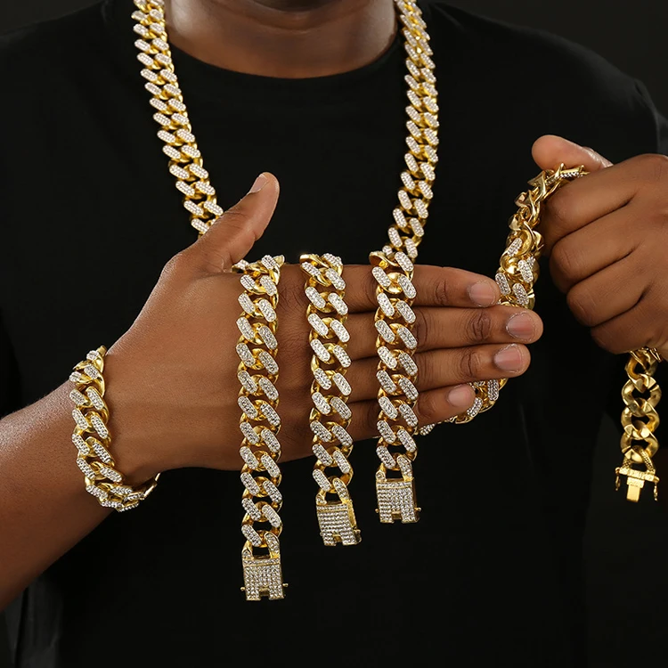 

GZYS JEWELRY New Arrivals 20mm Hip Hop Mens Diamond Cuban Link Chain Iced